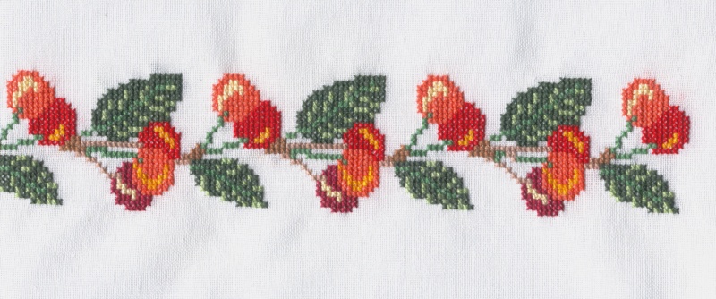 Cherries - a Part of a Tablecloth