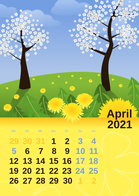 Kalendár - apríl