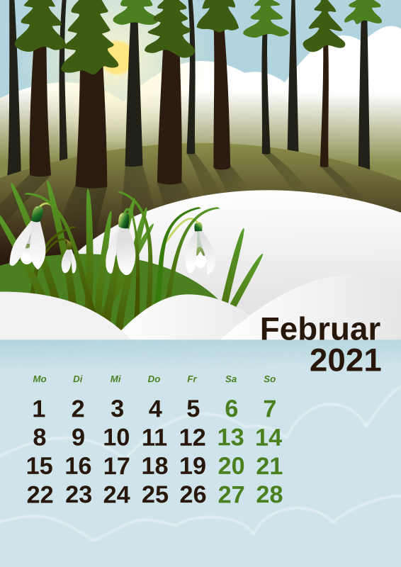 Kalendár - február